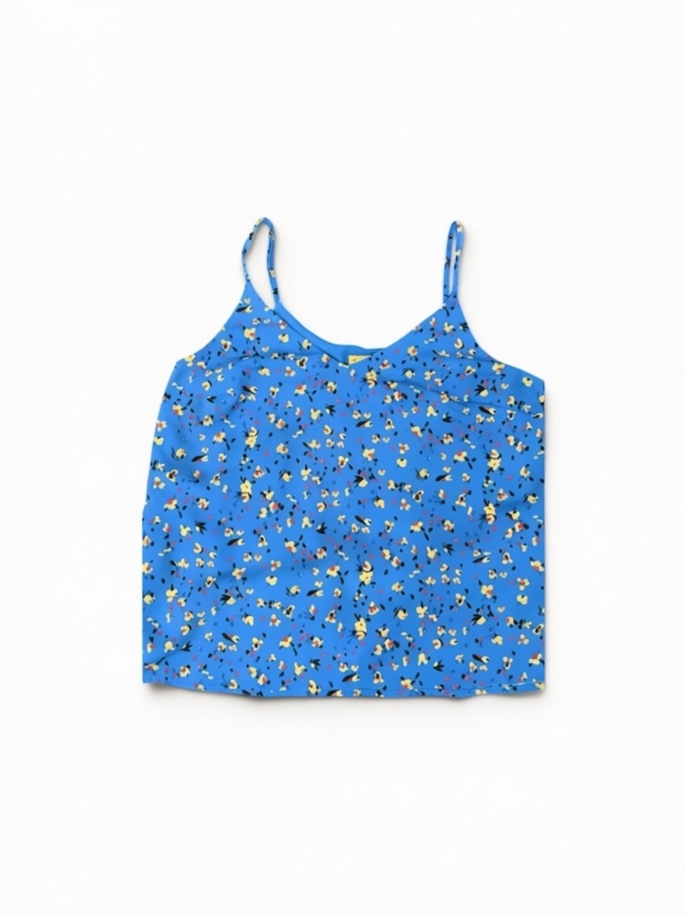 Ditsy Blue Adjustable Spaghetti Strap Tank sz M Cottagecore Coquette Soft Girl